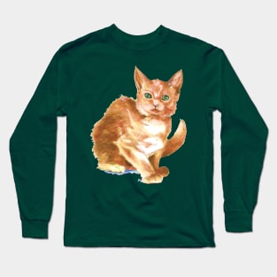 Curiosity's Orange Kitten Long Sleeve T-Shirt